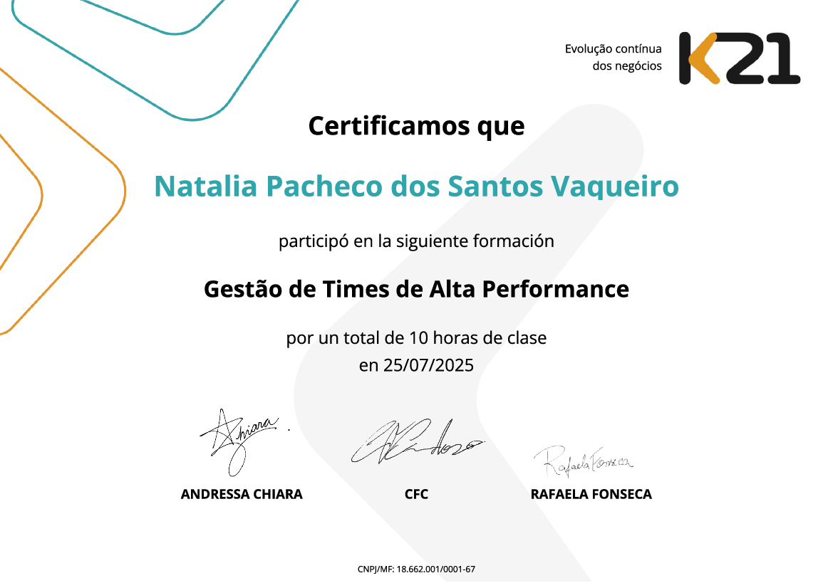 Certificado K21